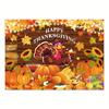 2D Brown Wood Plank Turkey Pumpkin Happy Thanksgiving Backdrop Autumn Harvest Wall Tapestry