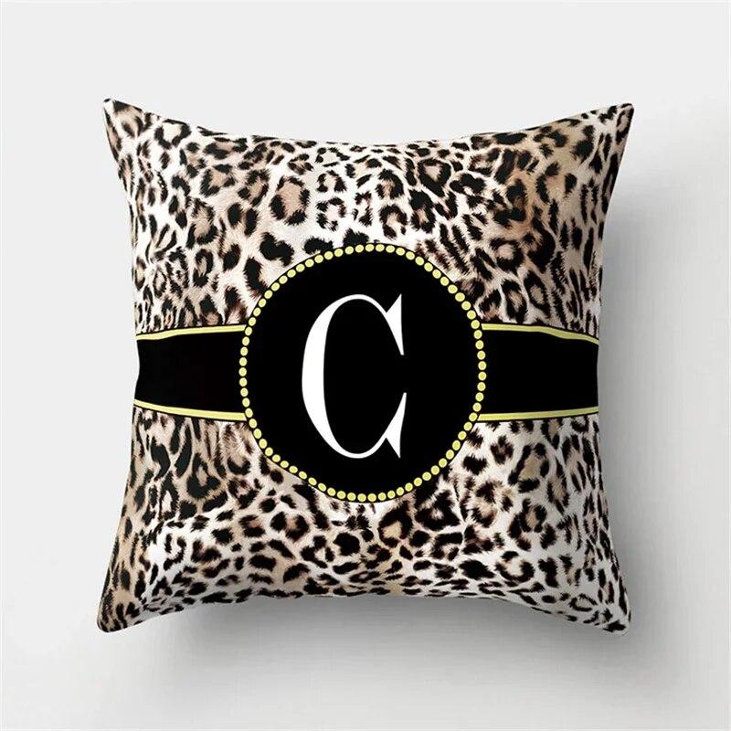 45x45cm Kissenbezug mit Leopardenmuster und 26 Buchstaben, bequemer Kissenbezug für Sofa, Stuhl, Bett, sexy Party, Hoteldekor, Wohnkultur, Kissenbezug