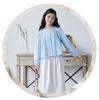 Girls' Autumn Lace Two-Piece Set: Long-Sleeve Top and Skirt for Children