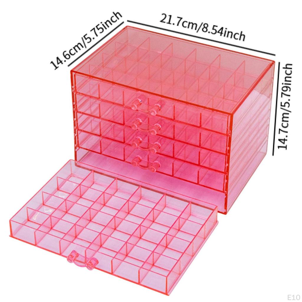 Schmuckorganizer Nail Art Aufbewahrungsbox 120 Fächer Fach Displaykoffer für Glitzer Ringe