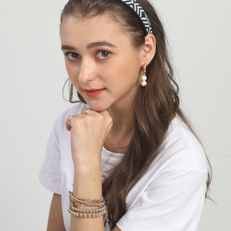 LALA Ethnic Hairband M-Navy#