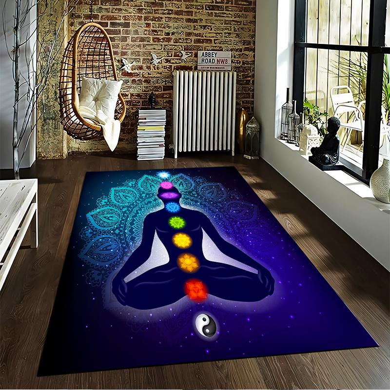 Meditation Chakra Carpet with Symbolic Colors Suitable for use as an anti-slip game mat for living room and bedroom sofas