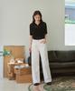 Deuloupisumeon Curly Collar Cotton Short Sleeve Knit [Black]