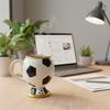 Einzigartige 3D-Fußballharz-Tasse mit hochwertigem Edelstahl-Innenleben für Heiß- und Kaltgetränke, Kaffee-Trinkbecher