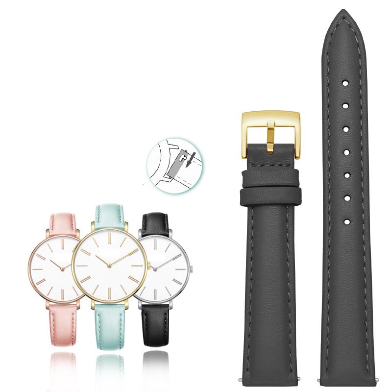 

Women s Genuine Leather Watch Band Casio Fossil Rossini Folli Follie Plain Watch Chain Strap Pink Blue 12mm 14mm 16mm 18mm 20mm 15mm