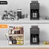 SpiceRackOrganizerShelf for Kitchen Counter 2 Tiers Coffee Bar Station Organizer for Countertop Space Saving Desk Shelving Rise