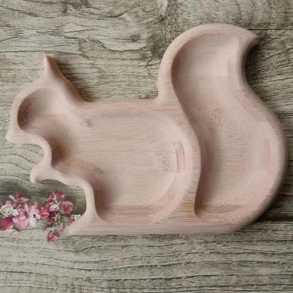 Squirrel Serving Dish Snack Bowl, Dessert Platter Tray, Candy Wood Tray Pistachio Bowls