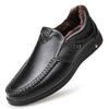 Fashion Fashion Genuine Leather Shoes Men Casual Plush Snow Boots Luxury Mens Loafers Moccasins Breathable Slip On Driving Warm Shoes