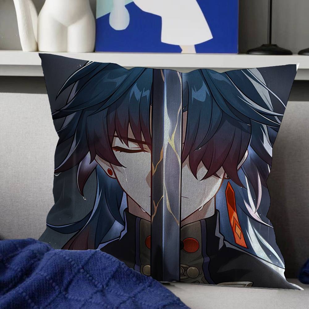 Honkai Star Rail Character Blade Cushion Cover Polyester Sofa Cushions Decorative Throw Pillows Home Decoration Pillowcover