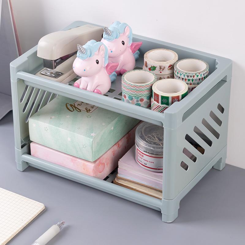 

Двухъярусная пластиковая полка для хранения для кухни и ванной комнаты