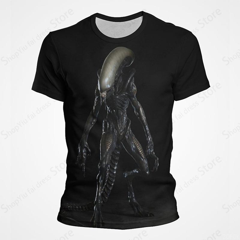 Movie Alien Mutation 3D Printed T-shirt Men's Fashion Hip Hop Trend Short Sleeve Top Cartoon Anime Role Playing Costume