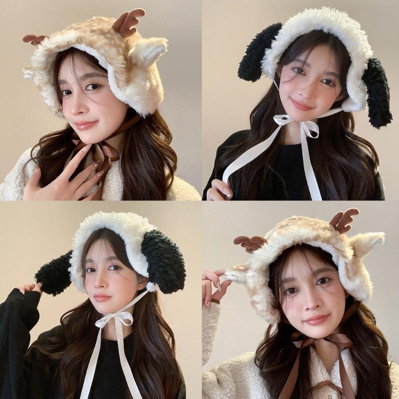 Furry Puppy Headbands Winter Ear Warmers Ear Bands Covers for Cold Weather Cartoon Headband Head Wrap Cute Puppy Ear