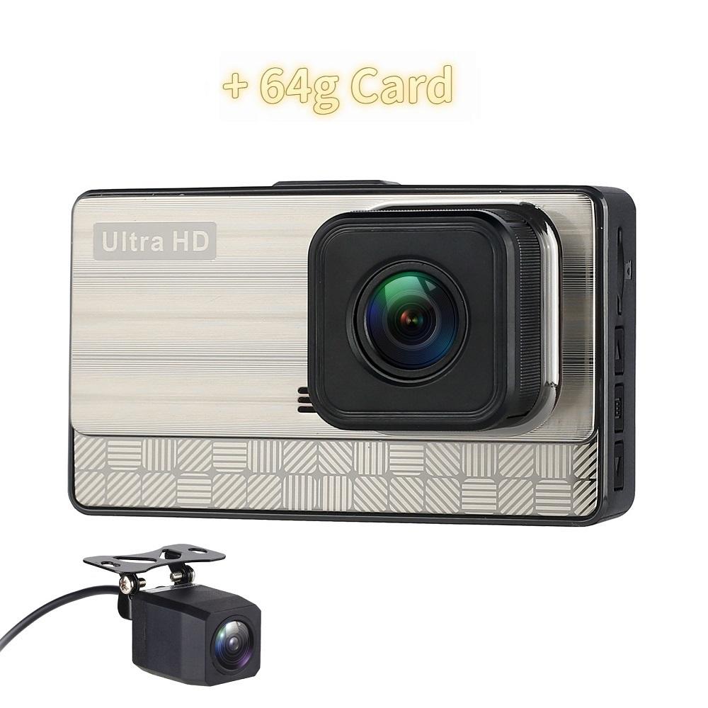 True 2K Dual Lens High-definition Night Vision 3-inch Recorder Dual Recording Car Reversing Image