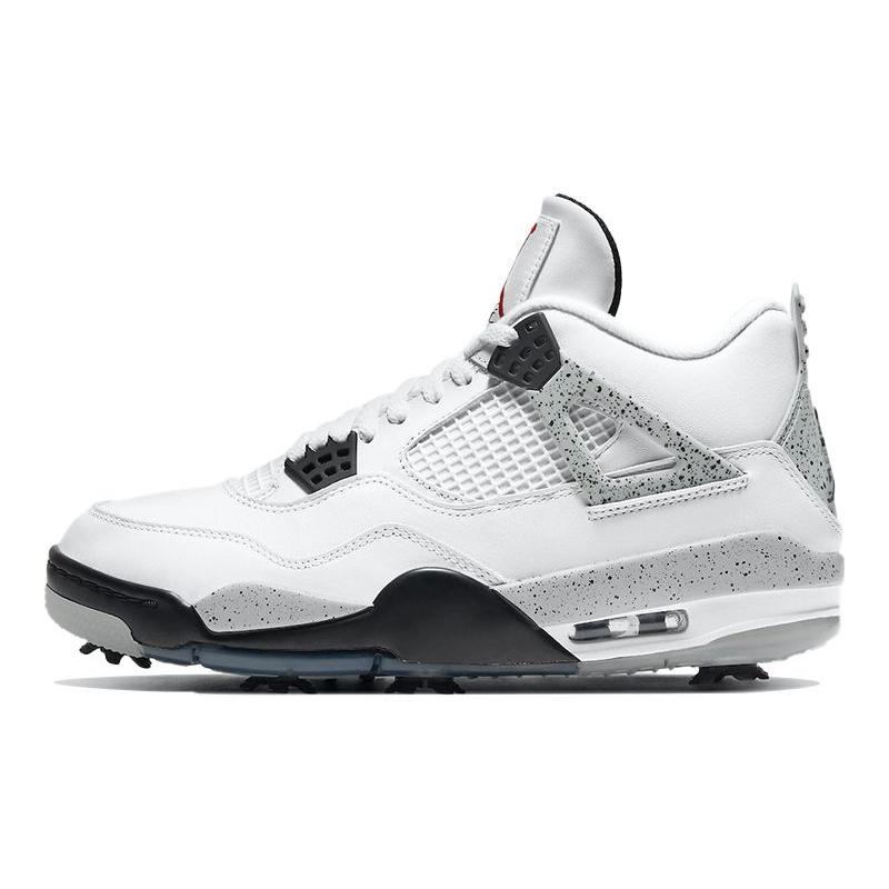 Air Jordan 4 Golf White Cement Unisex Sneakers Tech-Grey Black Fire-Red CU9981-100