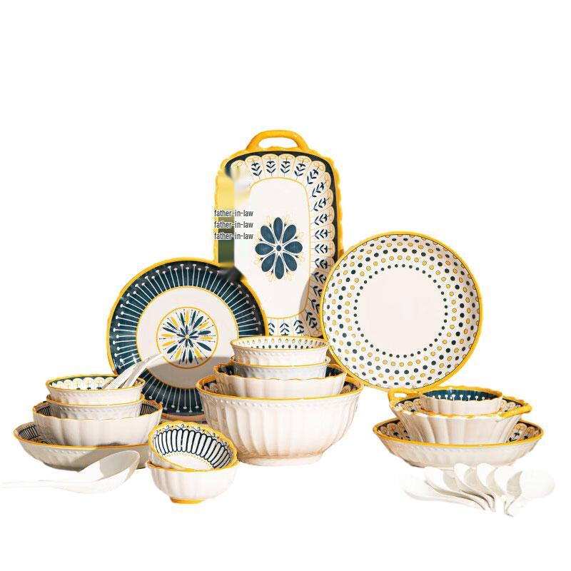 Peirsen Nordic Style 38-Piece Ceramic Dinnerware Set 38-piece set for 8 persons (Gift Box)