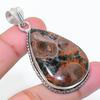 Natural Mud Crack Fossil Gemstone 925 Sterling Silver Jewelry Pendant 2.09" AP-14984