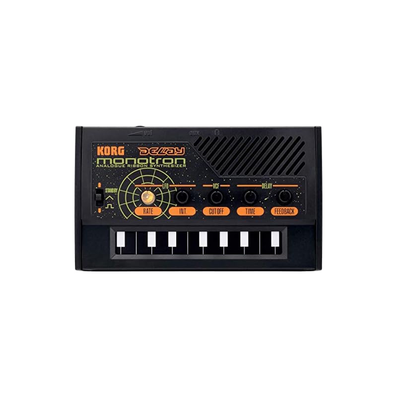 KORG Monotron Delay Analog Synthesizer, Palm-Sized, Simple Layout, Ideal for Beginners, Built-in Speaker, Headphone Compatible, Compact Size for Use