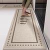 Simple Style Imitation Linen Water-absorbent Anti-slip Kitchen Mat Set High-end Long Decorative Floor Mat