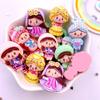 Hand Painted Colorful Resin Glitter Kawaii Princess Girl Boy Flatback Cartoon Figurines Scrapbook 10pcs DIY Bow Decor Craft