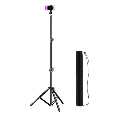 Gruby Statyw Statyw do Smartfona 210cm Stop Stal Metalowa Głowica Kulowa Stojak Podłogowy Wysoki Długi Stojak na Smartfona Statyw Mobilny Kamera Swobodnie Rozkładany Rotacja