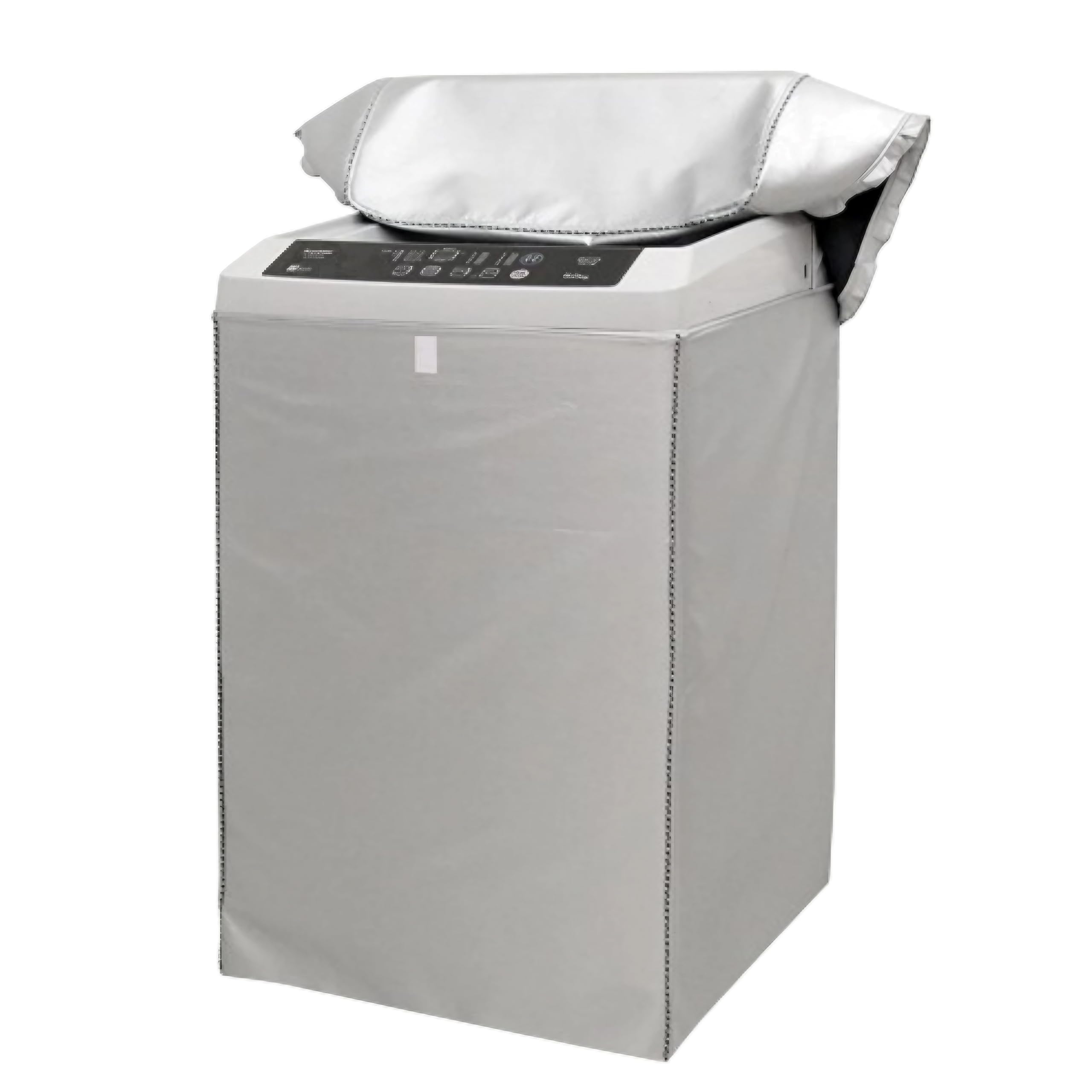 

East Leaf Washing Machine Cover, Outdoor, Waterproof, Dustproof, UV Resistant, 5-Year Capacity, 3-Sided, with Buckle, Silver (6.0-6.5kg (53x55x89cm))