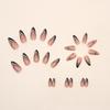 Glittering Starry Sky Wearable Nails: 24-Piece Almond Shape with Line Nail Art Stickers for French Manicure