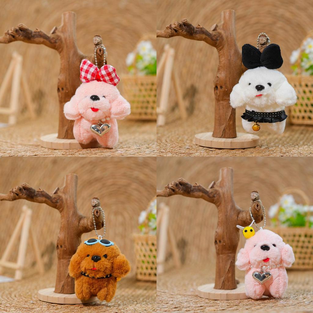 Cute Teddy Dog Plush Doll With Heart Necklace For Gift And Decor