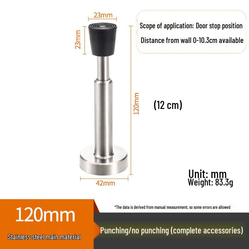 Hydraulischer Türstopper: Edelstahl Gummi Antikollisionspuffer mit Teleskopgriff und Schlossschutz