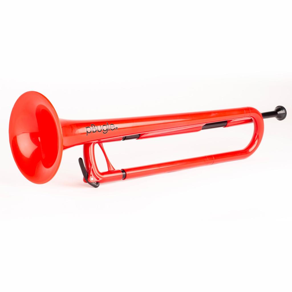pInstruments Plastic Wind Instrument Bb Bugle pBugle Lightweight & Highly Durable ABS Biocoat Antibacterial PBUG1R Red (Mouthpiece Included) []