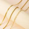 European & American Women's Fashion Layered Necklace Set: Twist Blade & Paperclip Chains