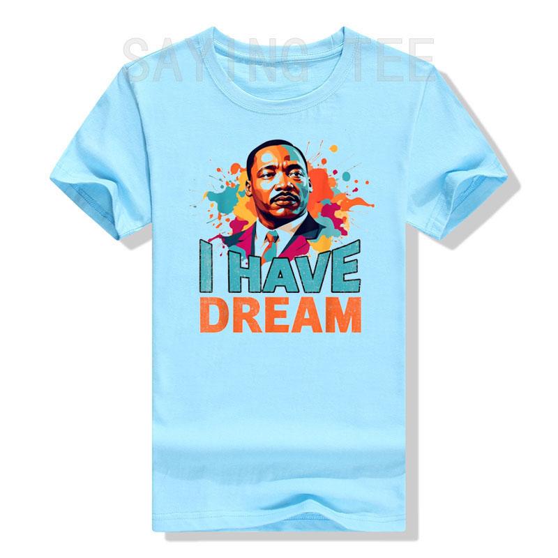 

I Have A Dream Martin Luther King Jr. MLK Day Vintage T-Shirt Baptist Minister Graphic Outfits Short Sleeve Top Funny Saying Tee 4XL