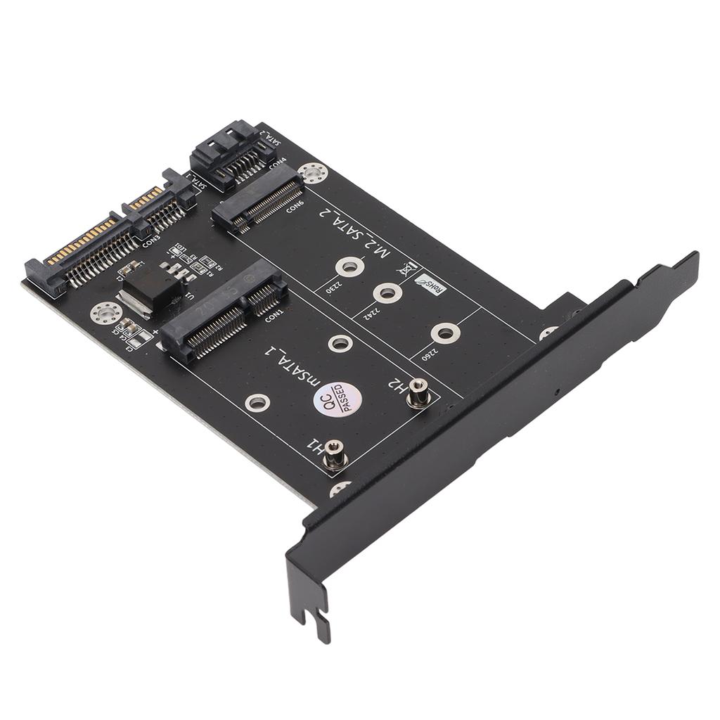 SATA Adapter 2 In 1 MSATA M2 NGFF SSD To Dual Port SATA3 Converter with SATA Cable Screws Stud for 2230 2242 2260 2280
