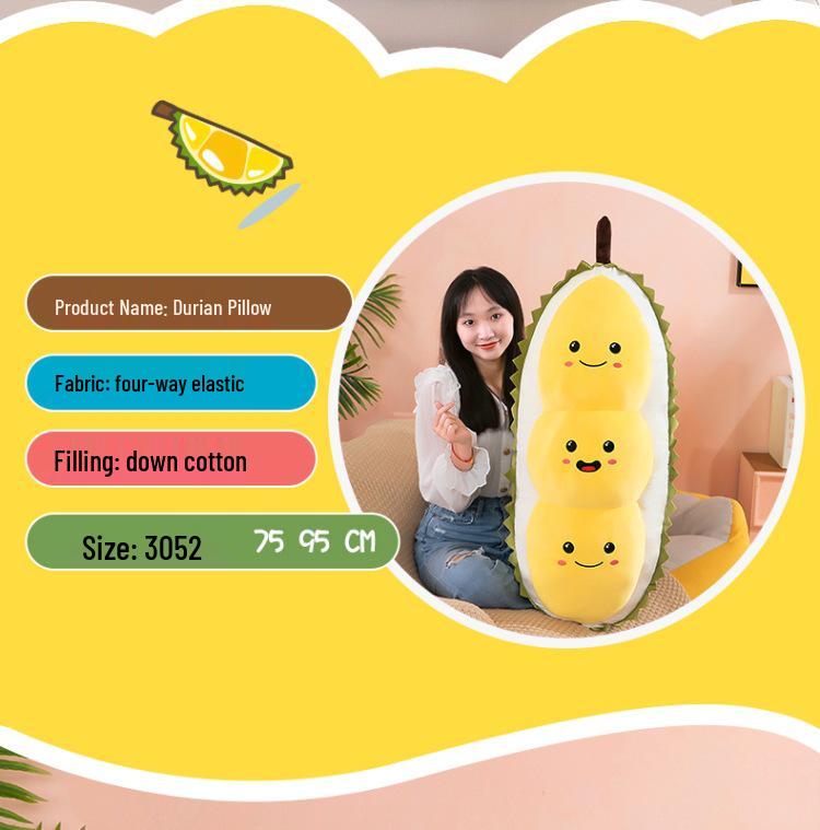 Durian Plush Toy Pillow - Creative Fruit Series Doll Companion