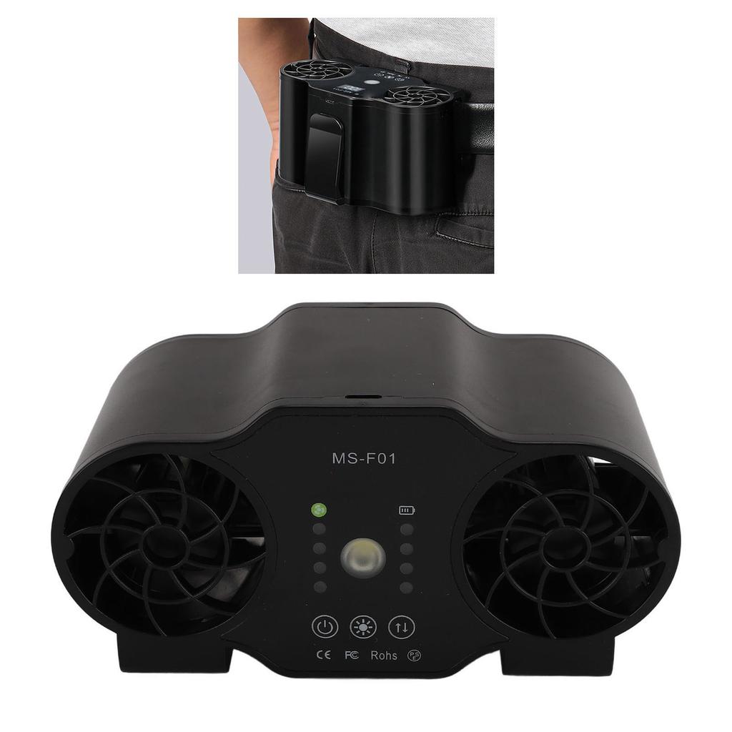 Portable Waist Fan USB Rechargble Powerful Airflow Portable Forward Reverse Cooling Fan for Outdoor Camping