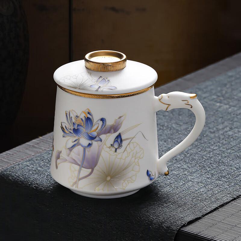 Chaxun Deluxe Gold-Trimmed Ice Jade Porcelain Tea Infuser