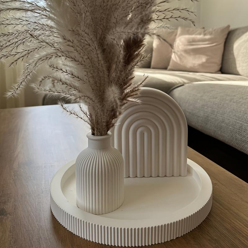 Vase Arche Striped Tray Silicone Mold DIY Gypsum Concrete Home Decoration Resin Mold Crafts