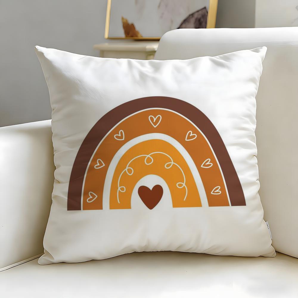 Classic Theme Rainbow Cushion Cover Soft & Easy-Wash Pillow Case – Versatile For Couch, Bed, Travel And Office