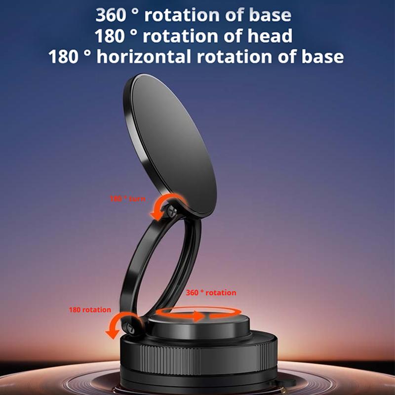 Vacuum Strong Magnetic Car Phone Holder Foldable Adsorption Phone Bracket for All Smartphone & Car Model 360° Rotate Lazy Holder