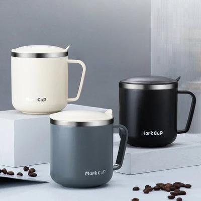 400 ml Kaffeetassen aus 304 Edelstahl, tragbare Tassen, Wärmedämmung, Anti-Fall-Thermosbecher für Zuhause mit Deckel und Griff