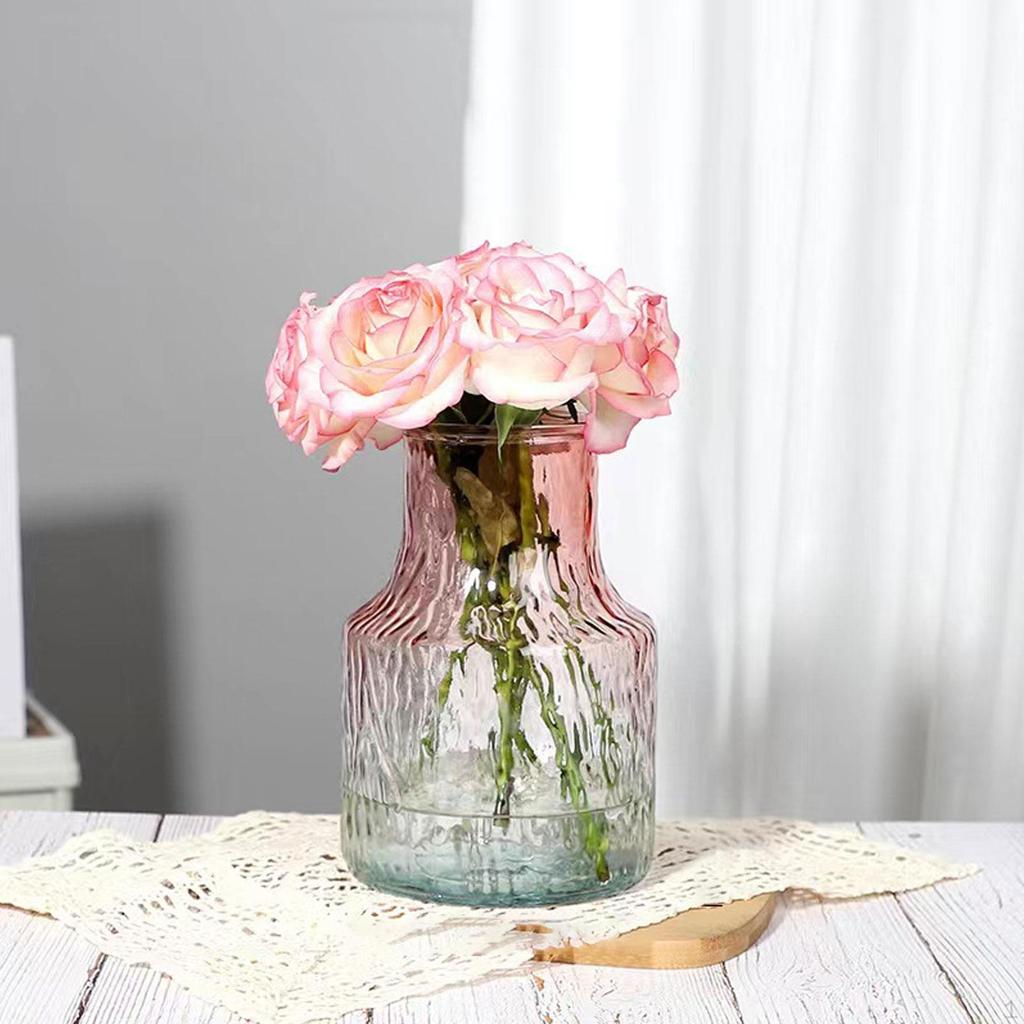 Glasblumenvase Knospe Kreative Hochzeitsmittelstücke Flasche Rundkrug für Bücherregal