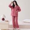 Air Cotton Pajamas Women'S Winter Thickened Pure Cotton Long-Sleeved Sandwich Loungewear Autumn And Winter Can Be Worn Outside Warm Suit Winter