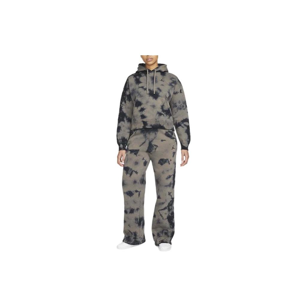Jordan Heritage Tie-Dye Fleece-Lined Hoodie Women Tops Olive-Gray DM5239-040