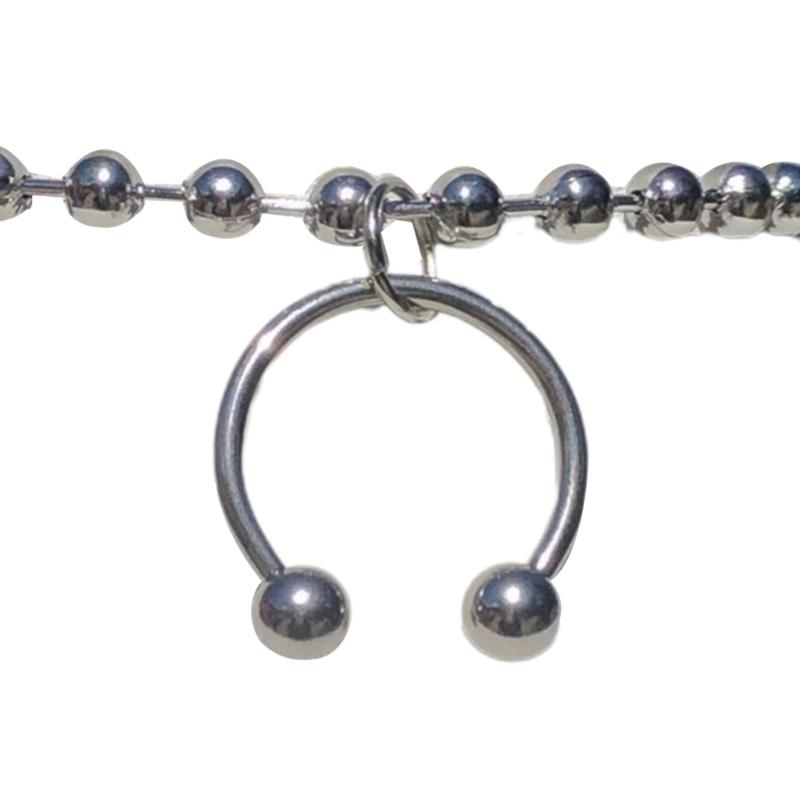 

European and American Hip-hop Hipster Hip-hop Rock Titanium Steel C Type Pendant Universal Horseshoe Hoop Necklace 1