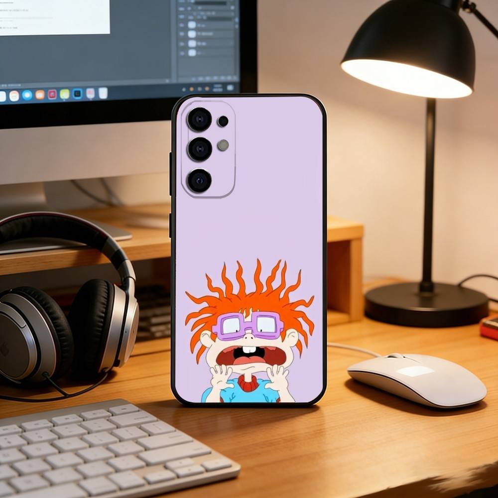 Rugrat C-Chuckie A-Angelica Phone Case For Samsung S25,S24,S21,S22,S23,S30,Ultra,S20,Plus,Fe,Lite,Note,10,Black Cover