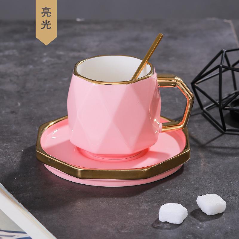 Creative ceramic cups and saucers luxury coffee cups set mugs Phnom Penh tray with spoon coffee cup