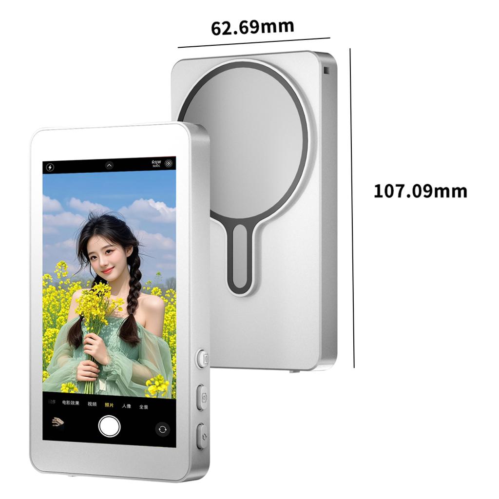 Magnetic Phone Selfie Screen Monitor Bluetooth Remote Selfie Rear Camera Vlog Live Stream Video Recording for iPhone For Android