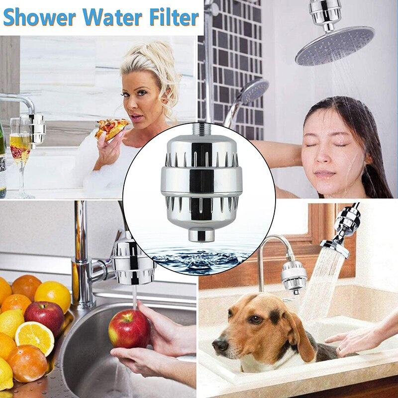 20 Stages High Output Shower Water Filter To Remove Chlorine Fluoride Heavy Metals Filtered Soften Hard Water for Shower Head