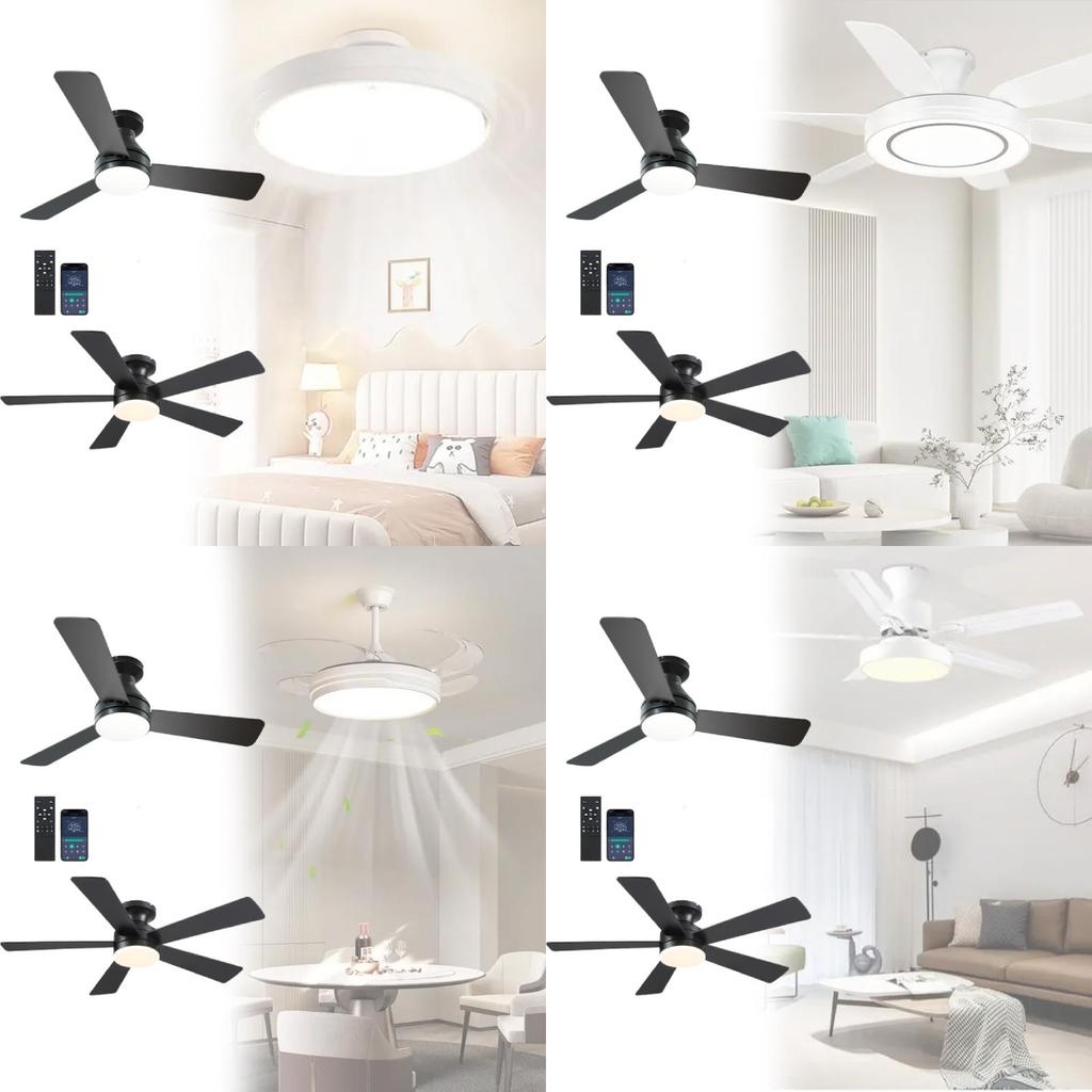 Ceiling Fan Light With Blades For Bedroom And Living Room Decor