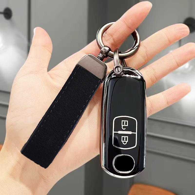 Silver Edge Tpu Car Key Case Keyless Shell Fob For Mazda Cx-3 Cx3 Cx-5 Cx5 Cx7 2 3 5 6 Bl Bm Gj Atenza Axela Demio Cx-9 Cx8