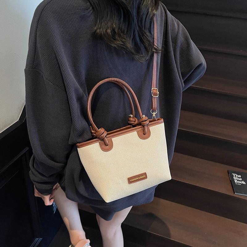 Vegetable Basket Contrasting Color Splicing Women's Summer New Lightweight Portable Shoulder Crossbody Small Square Bag